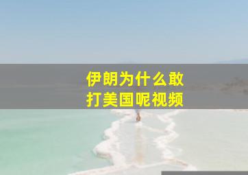 伊朗为什么敢打美国呢视频