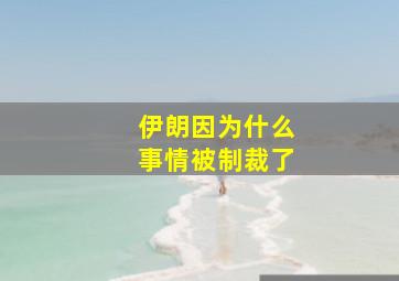 伊朗因为什么事情被制裁了