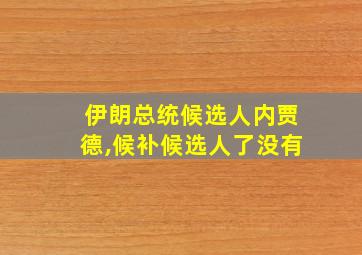 伊朗总统候选人内贾德,候补候选人了没有