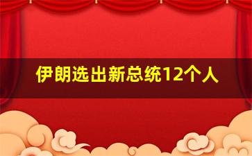 伊朗选出新总统12个人