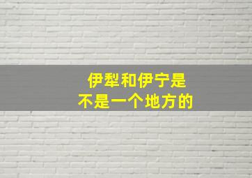 伊犁和伊宁是不是一个地方的