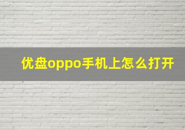 优盘oppo手机上怎么打开