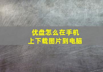 优盘怎么在手机上下载图片到电脑