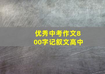 优秀中考作文800字记叙文高中