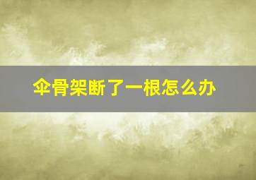 伞骨架断了一根怎么办