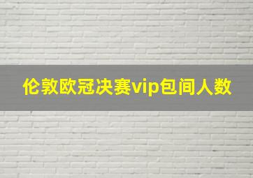 伦敦欧冠决赛vip包间人数