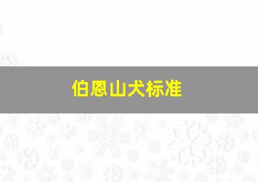 伯恩山犬标准