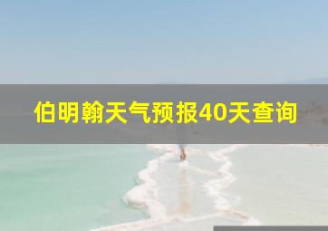 伯明翰天气预报40天查询