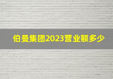 伯曼集团2023营业额多少