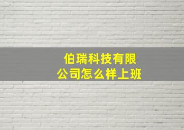 伯瑞科技有限公司怎么样上班