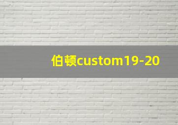 伯顿custom19-20