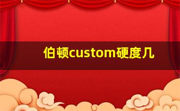 伯顿custom硬度几