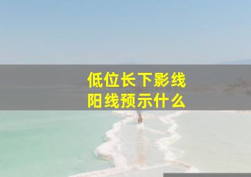 低位长下影线阳线预示什么