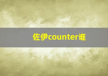 佐伊counter谁