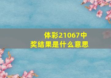 体彩21067中奖结果是什么意思