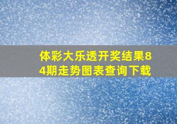 体彩大乐透开奖结果84期走势图表查询下载