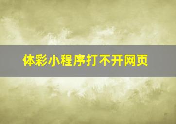 体彩小程序打不开网页