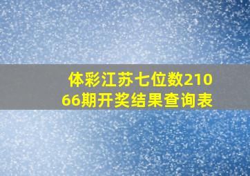 体彩江苏七位数21066期开奖结果查询表