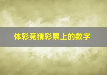 体彩竞猜彩票上的数字