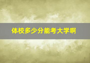 体校多少分能考大学啊