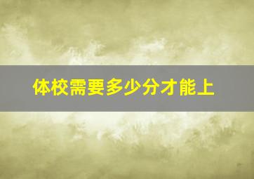 体校需要多少分才能上