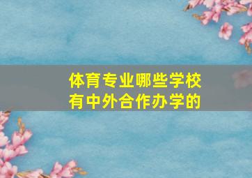 体育专业哪些学校有中外合作办学的