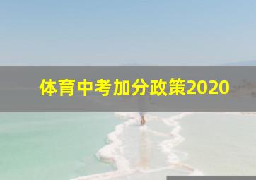 体育中考加分政策2020