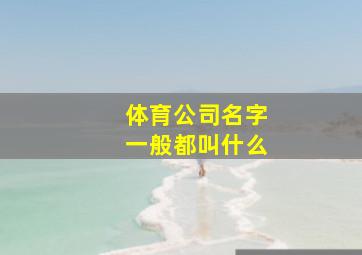 体育公司名字一般都叫什么