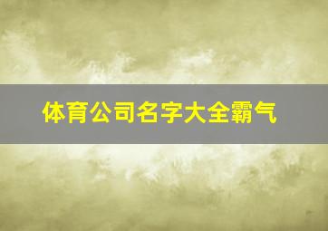 体育公司名字大全霸气