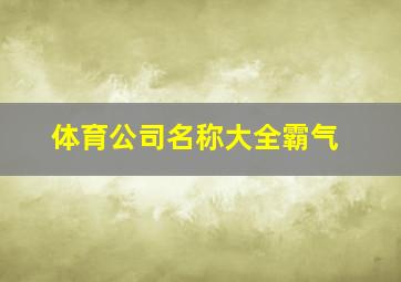 体育公司名称大全霸气