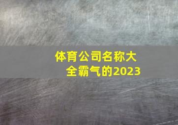 体育公司名称大全霸气的2023