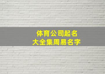 体育公司起名大全集周易名字