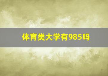 体育类大学有985吗