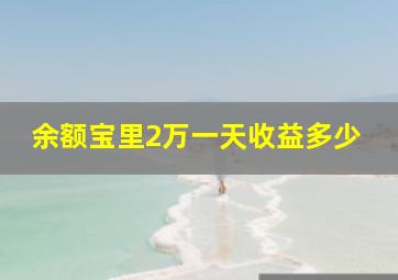 余额宝里2万一天收益多少