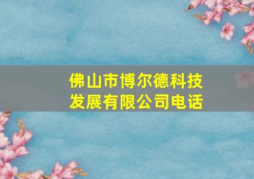 佛山市博尔德科技发展有限公司电话