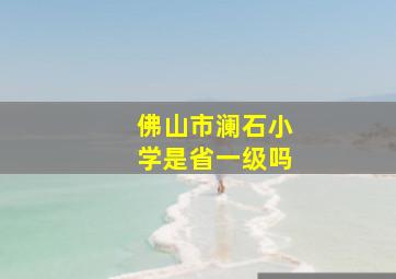 佛山市澜石小学是省一级吗