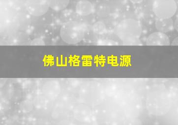 佛山格雷特电源