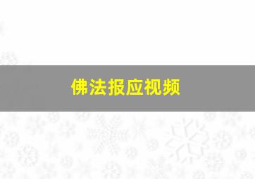 佛法报应视频