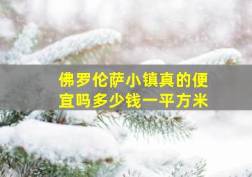 佛罗伦萨小镇真的便宜吗多少钱一平方米