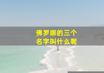 佛罗娜的三个名字叫什么呢