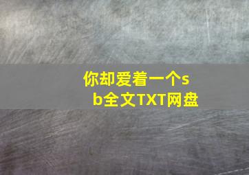 你却爱着一个sb全文TXT网盘