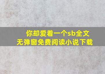 你却爱着一个sb全文无弹窗免费阅读小说下载