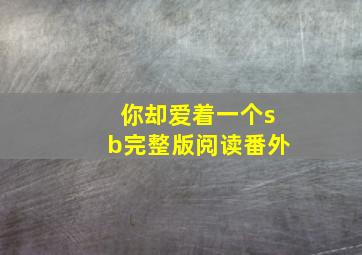 你却爱着一个sb完整版阅读番外