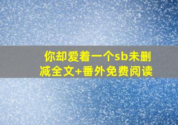 你却爱着一个sb未删减全文+番外免费阅读