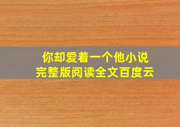 你却爱着一个他小说完整版阅读全文百度云