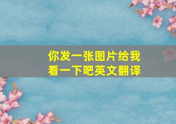 你发一张图片给我看一下吧英文翻译