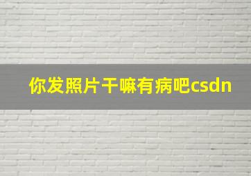 你发照片干嘛有病吧csdn