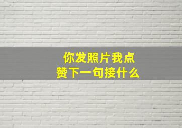 你发照片我点赞下一句接什么