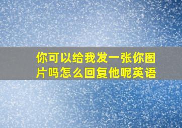 你可以给我发一张你图片吗怎么回复他呢英语