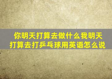 你明天打算去做什么我明天打算去打乒乓球用英语怎么说